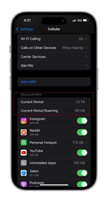 How to check data usage on iPhone
