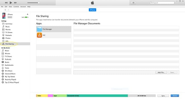 iTunes File Sharing iOS