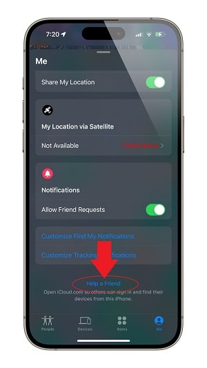 Help a friend Find My iPhone