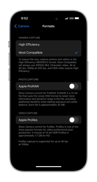 Convert heic to jpg iPhone settings
