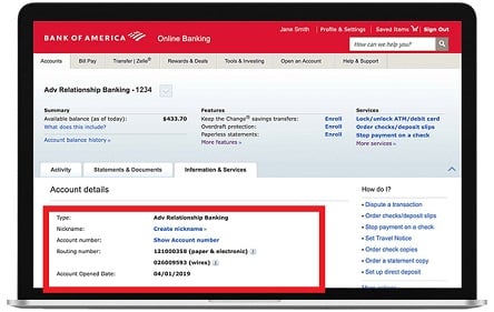 Bank of America address for wire transfer
