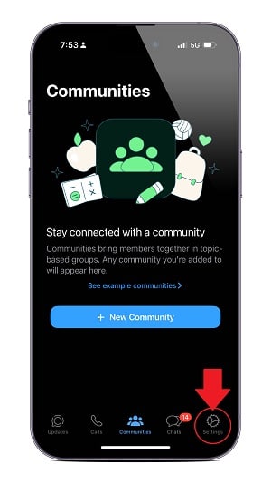 WhatsApp Settings on iPhone